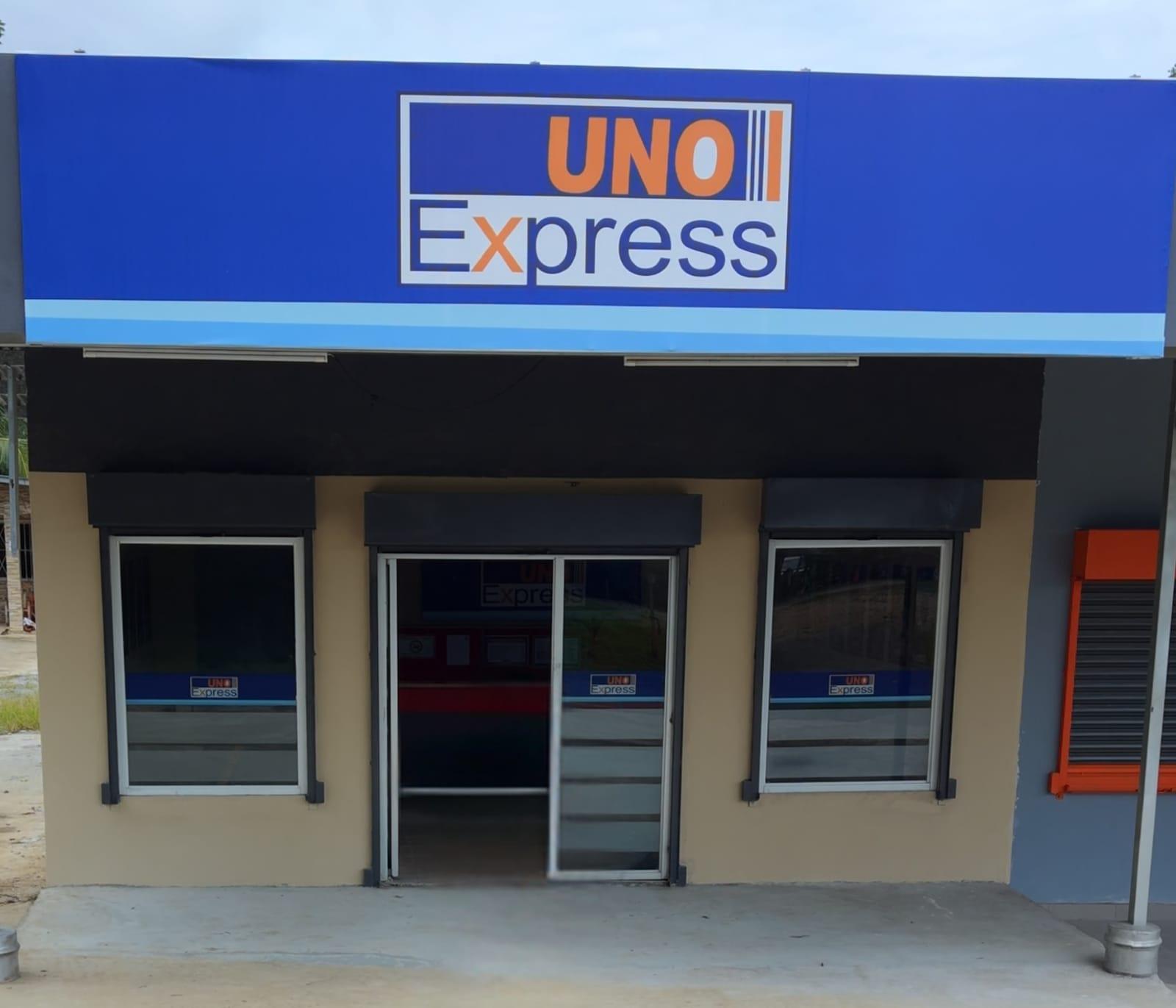 Fachada de la sucursal de Uno Express en Metetí, Darién