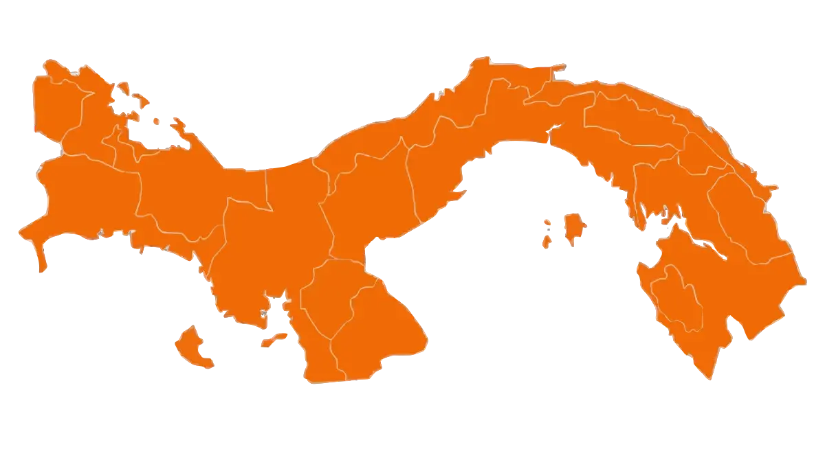 Mapa de Panamá con las provincias